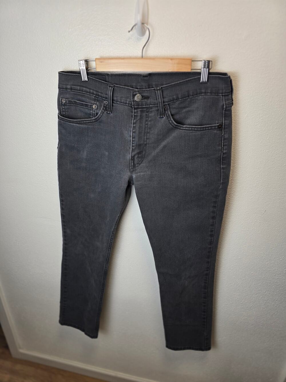 Levis 511 Slim Jeans Mens 34x30 Washed Black Gray Stretch Denim